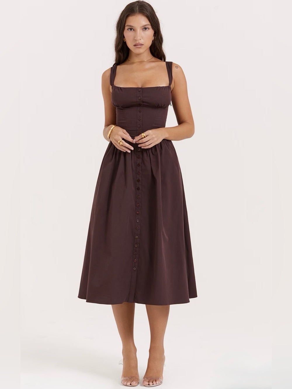 House of cb Tatiana rich brown midi sundress - Picture 12 of 16